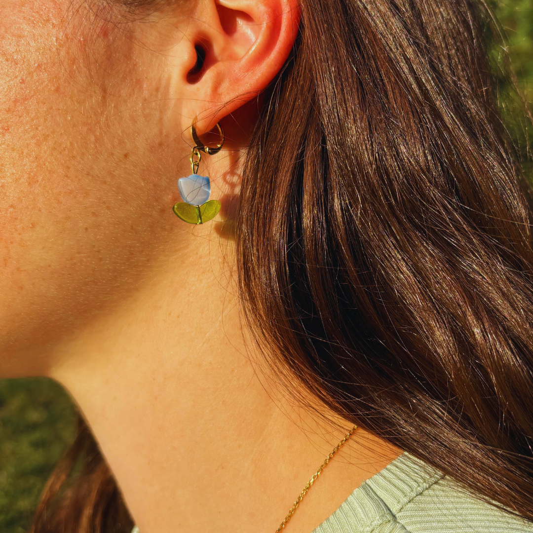 Blue Tulip Earrings