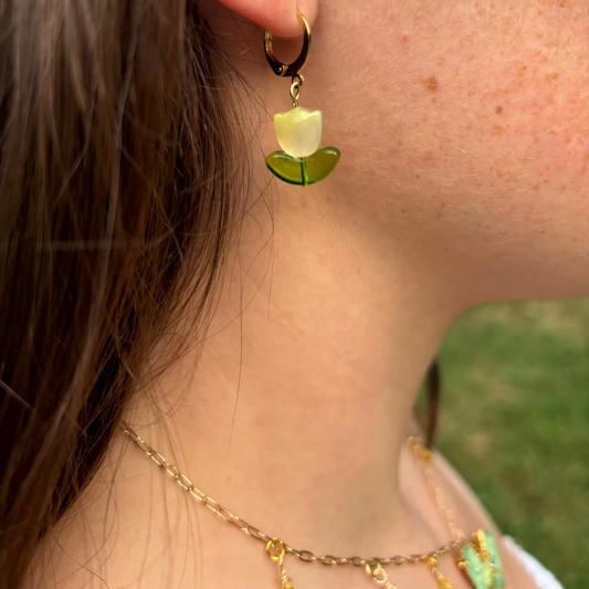 Yellow Tulip Earrings