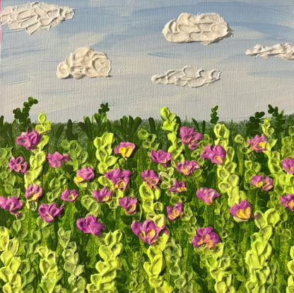 Lavender Meadow, Original Painting (6" x 6")