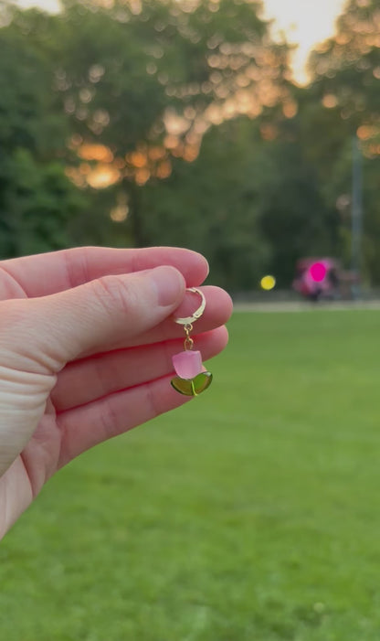 Pink Tulip Earrings